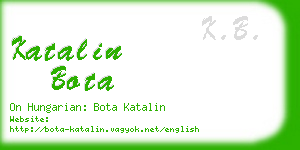 katalin bota business card